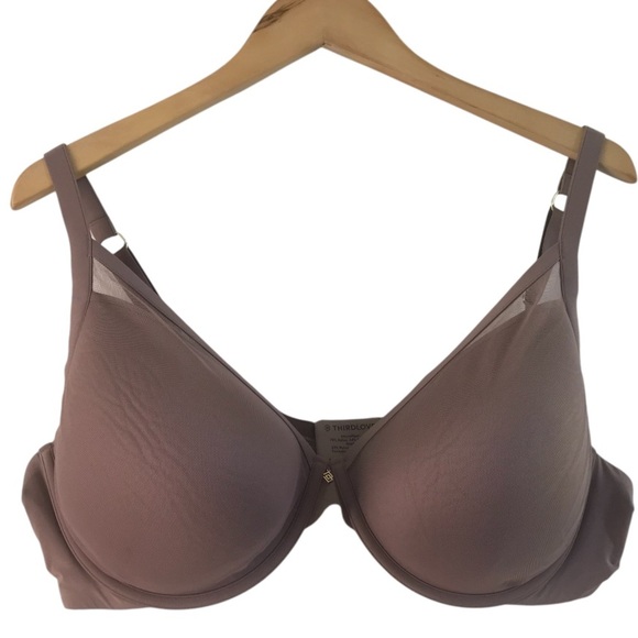 ThirdLove 24/7 Classic Contour Plunge Bra 44D Dark Mauve Underwire Back Closure - Picture 7 of 7